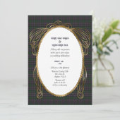 Hunter Modern Originele Schotse Tartan bruiloft Kaart (Staand voorkant)