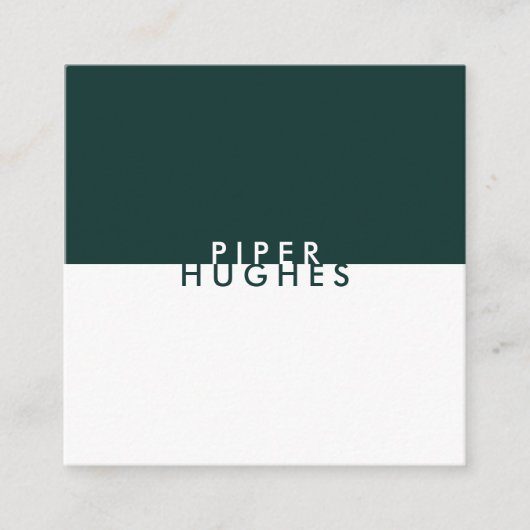 Hunter | Moderne minimalistische QR-code Vierkante Visitekaartje (Voorkant)