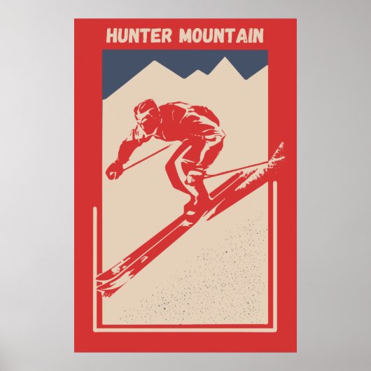 Hunter Mountain Greene County New York - Retro Ski Poster (Voorkant)