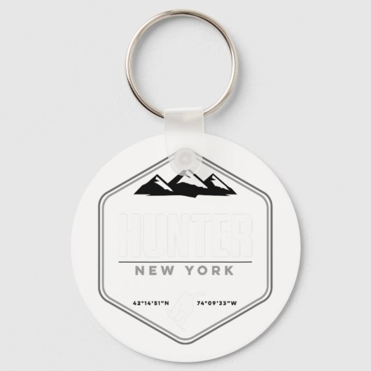 Hunter Mountain met snowboard T Sleutelhanger (Voorkant)