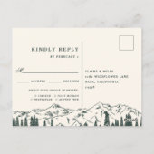 Hunter | Mountain Sketch Wedding Meal Choice RSVP Briefkaart (Achterkant)