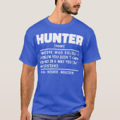 Hunter Noun Definitie Jagen Sarcasme Lover Cool T-shirt (Voorkant)