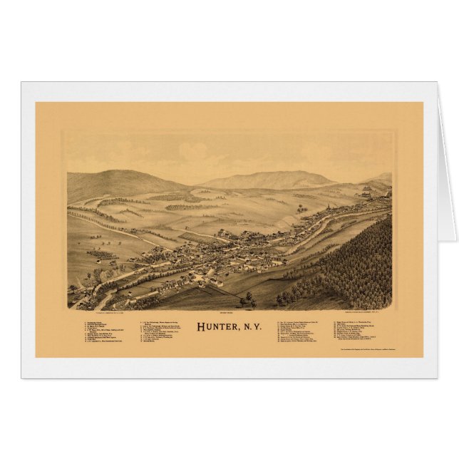Hunter, NY Panoramic Map - 1890 (Voorkant Horizontaal)