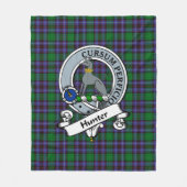Hunter of Peeblesshire Clan Badge Tartan Fleece Deken (Voorkant)