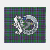 Hunter of Peeblesshire Clan Badge Tartan Fleece Deken (Voorkant (Horizontaal))