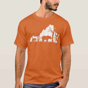 Hunter op de Virginia-kaart van Brown Grizzly Beer T-shirt