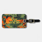 Hunter Oranje Camo Bagagelabel met shotgun (Voorkant horizontaal)