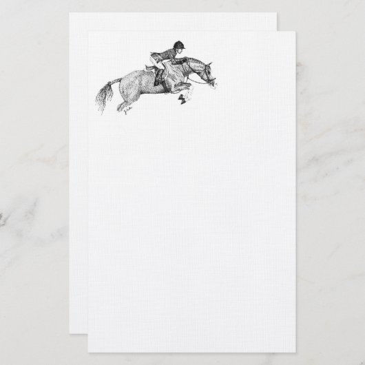 Hunter Pony Pointillism Briefpapier (Voorkant / Achterkant)