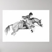 Hunter Pony Pointillism Poster (Voorkant)
