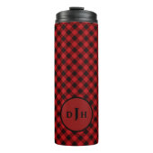 Hunter Red Buffalo Black Pattern Monogram Thermosbeker (Voorkant)