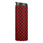 Hunter Red Buffalo Black Pattern Monogram Thermosbeker (Geroteerd rechts)