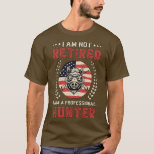 Hunter Retro van de Amerikaanse vlag Wild Boar T-shirt