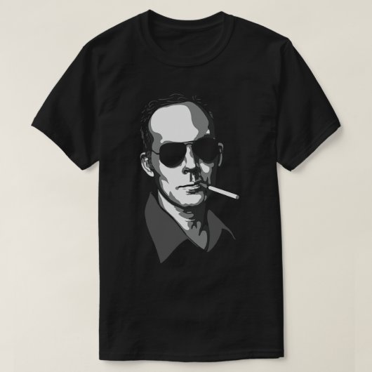Hunter S Thompson grijstinten T-shirt (Design voorkant)