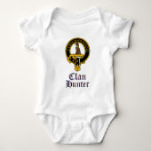Hunter scottish crest en tartan clan name romper (Voorkant)