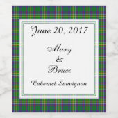 Hunter Scottish Wedding Wine Label Wijn Etiket (Enkel label)