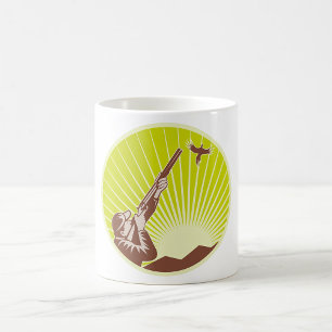 Hunter Shooting A Goose Coffee Mok