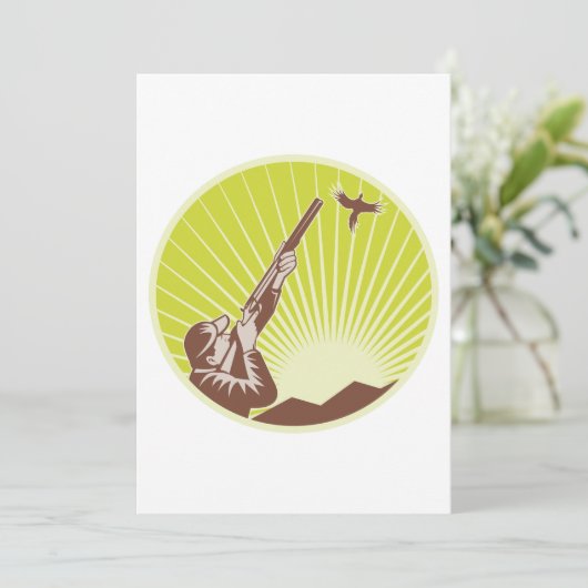 Hunter Shooting A Goose Kaart (Staand voorkant)