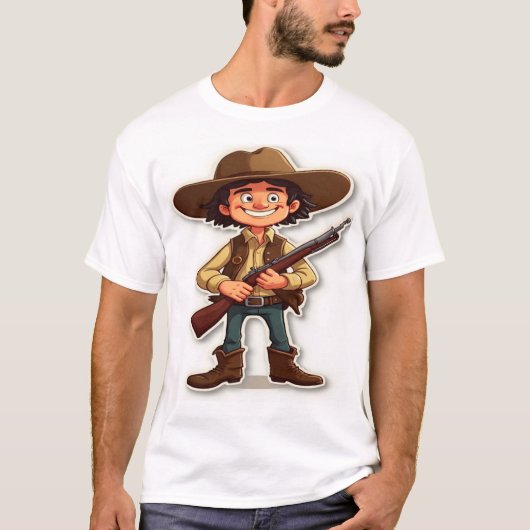 Hunter Spirit - Cartoon Gunman Grafisch T-shirt (Voorkant)