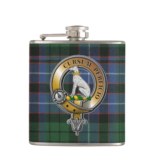 Hunter Tartan & Badge Heupfles (Voorkant)