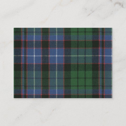 Hunter Tartan & Badge Visitekaartje (Achterkant)