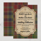 Hunter Tartan bruiloft uitnodiging (Voorkant / Achterkant)