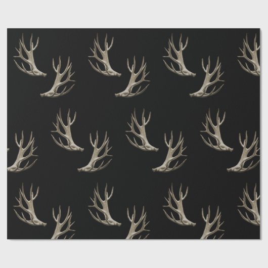 Hunter Theme Deer Antlers Gift Wrap Cadeaupapier (Vlak)