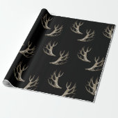 Hunter Theme Deer Antlers Gift Wrap Cadeaupapier (Uitgerold)