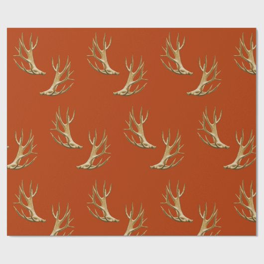 Hunter Theme Deer Antlers Gift Wrap Cadeaupapier (Vlak)