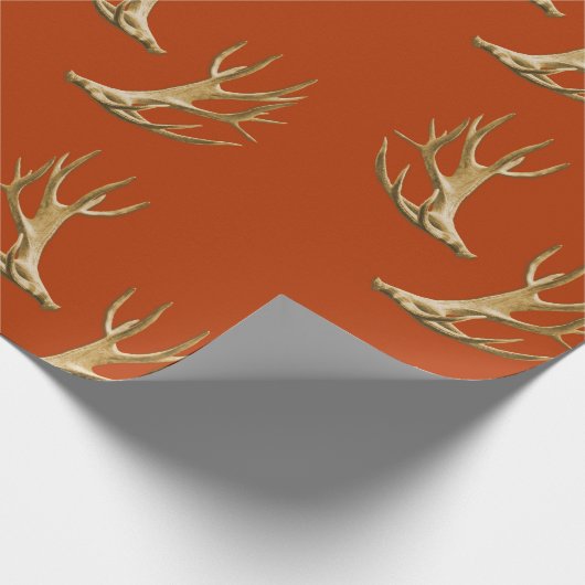 Hunter Theme Deer Antlers Gift Wrap Cadeaupapier (Hoek)