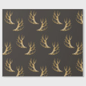 Hunter Theme Deer Antlers Gift Wrap Cadeaupapier (Vlak)