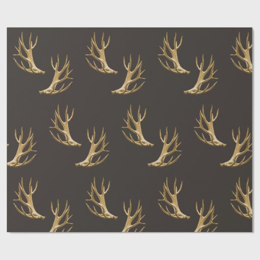 Hunter Theme Deer Antlers Gift Wrap Cadeaupapier (Vlak)