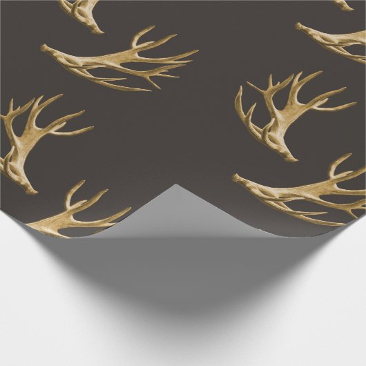 Hunter Theme Deer Antlers Gift Wrap Cadeaupapier (Hoek)