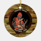 Hunter TROPHY BUCK Camouflage Foto-herdenking Keramisch Ornament (Voorkant)