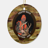 Hunter TROPHY BUCK Camouflage Foto-herdenking Keramisch Ornament (Links)
