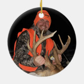 Hunter TROPHY BUCK Camouflage Foto-herdenking Keramisch Ornament (Achterkant)