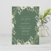 Hunter White Rose Bruiloft Kaart (Staand voorkant)
