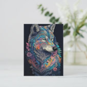 Hunter Wolf Illustratie Briefkaart (Staand voorkant)