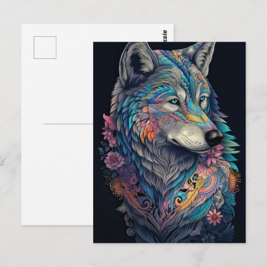 Hunter Wolf Illustratie Briefkaart (Voorkant / Achterkant)