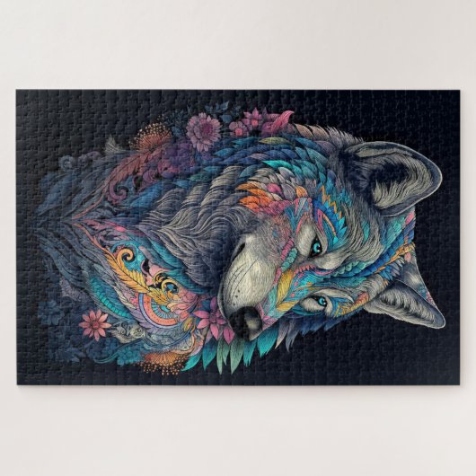 Hunter Wolf Illustratie Legpuzzel (Horizontaal)