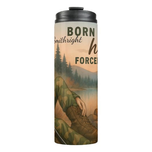 Hunter Woman Campfire Wilderness Quote Thermosbeker (Voorkant)