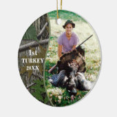 Hunter Woodland Camo Hunting Foto Keramisch Ornament (Links)
