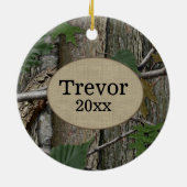 Hunter Woodland Camo Hunting Foto Keramisch Ornament (Achterkant)