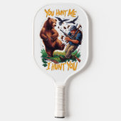 Hunter wordt gejaagd Beer jacht humoristisch Pickleball Paddle (Achterkant)
