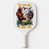 Hunter wordt gejaagd Beer jacht humoristisch Pickleball Paddle (Voorkant)