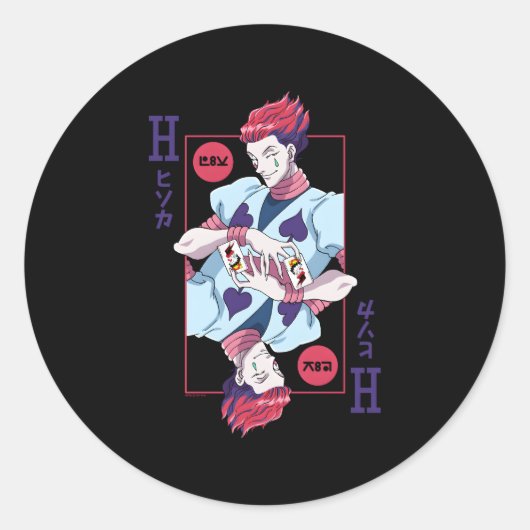 Hunter X Hunter Hisoka Spelen Kaart Ronde Sticker (Voorkant)