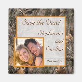 Hunter's Camo Chic bruiloft aankondiging magneet (Voorkant)