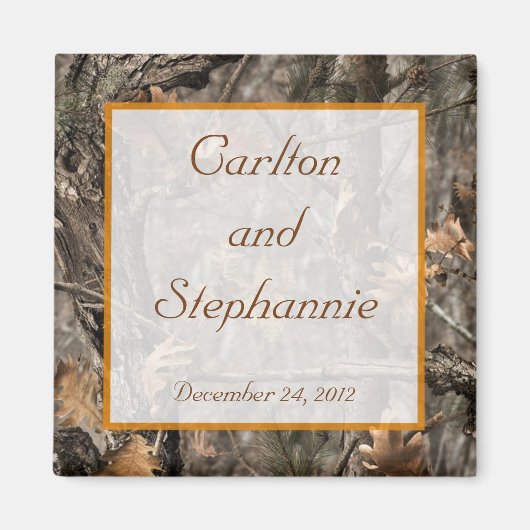 Hunter's Camo Chic Wedding Magnet (Voorkant)