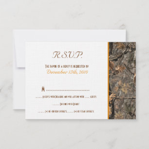 Hunter's Camo Chic Wedding RSVP-kaart RSVP Kaartje