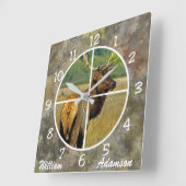 Hunters Clock Elk in Crosshairs personaliseert Vierkante Klok (Hoek)