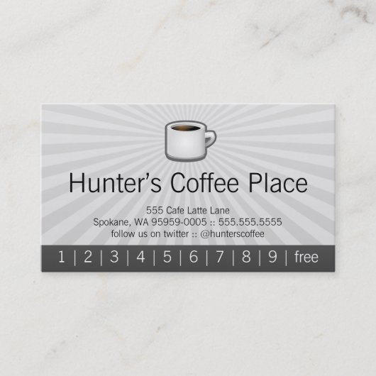 Hunter's Coffee Drink Punch / Loyalty Card (Voorkant)